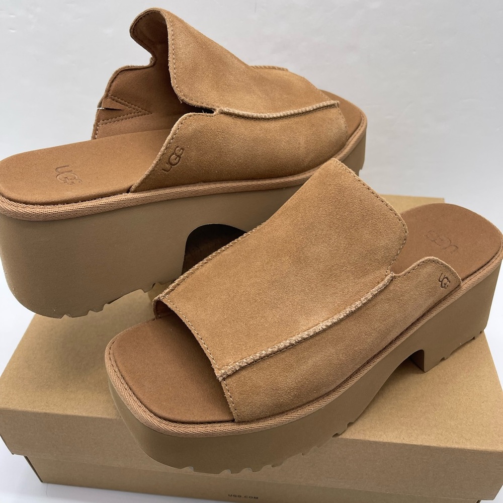 UGG Platform Slide Mules Sandals 
W / 1167476
W NEW HEIGHTS SLIDE Chestnut - Picture 8 of 16